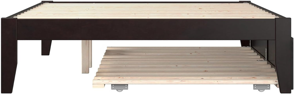AFI Colorado Full Size Platform Bed with Twin Trundle and Charging Station in Espresso
