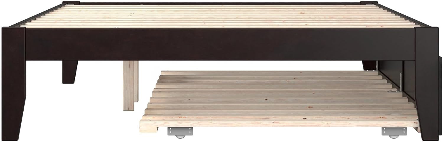 AFI Colorado Full Size Platform Bed with Twin Trundle and Charging Station in Espresso