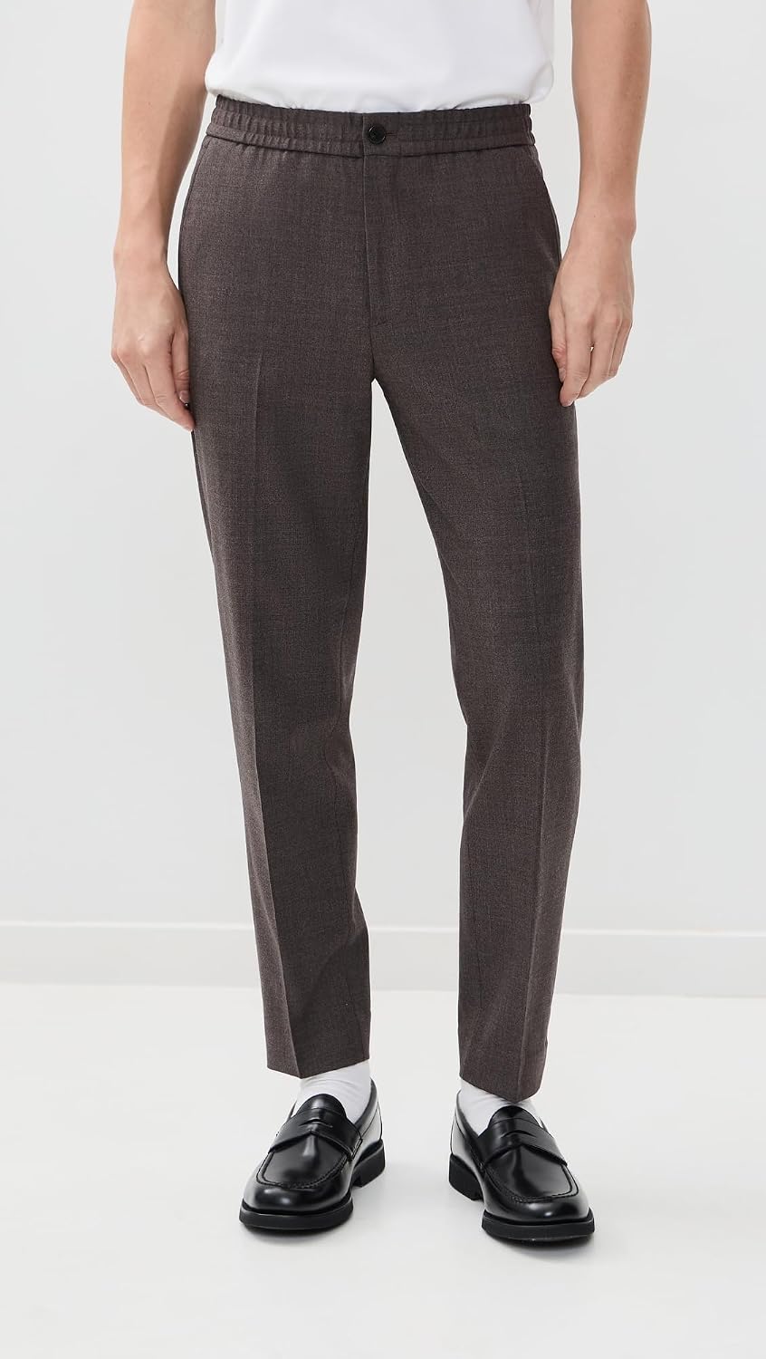 Theory Men's Mayer Drawstring Pants in Jaspe Flannel