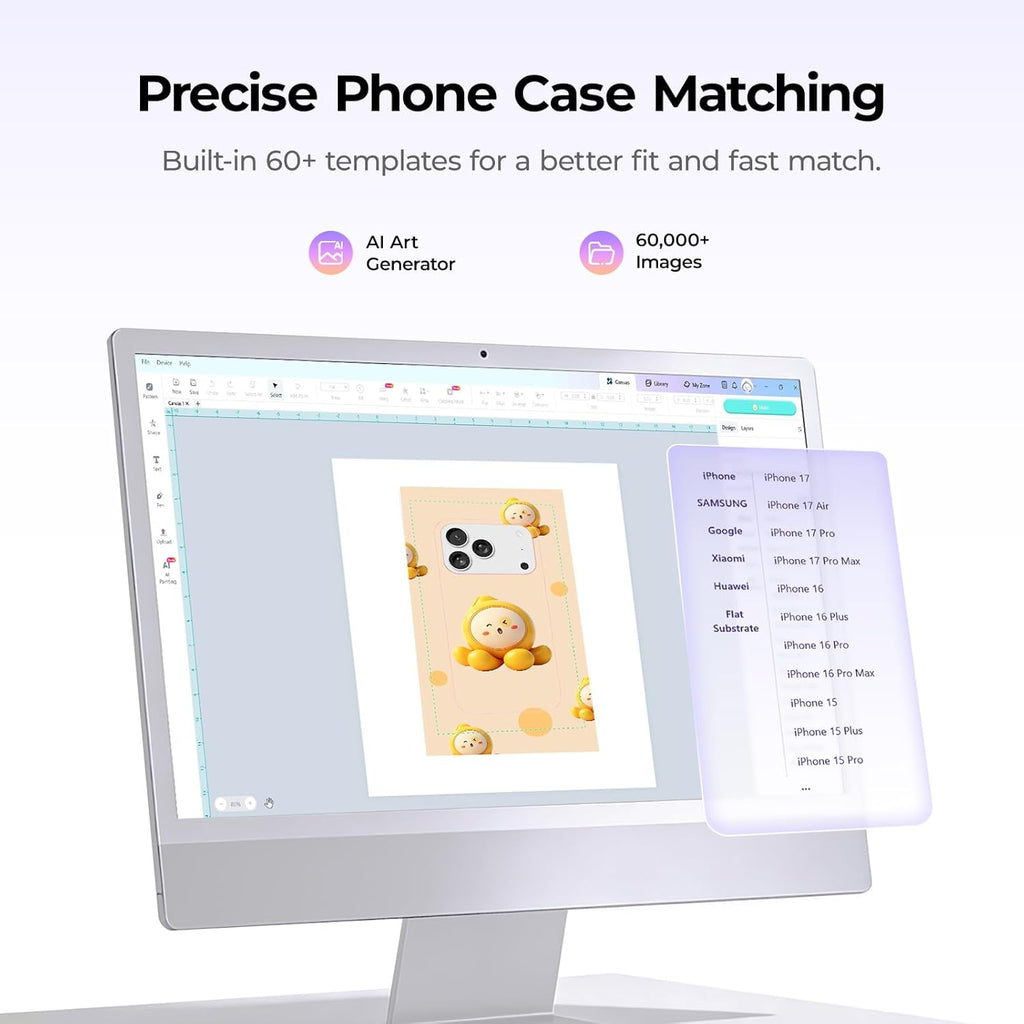 HTVRONT Phone Case Heat Press Machine Compatible with iPhone - H17 Phone Case Auto Heat Press with 3D Vacuum Heat, Precise Temperature Sublimation Phone Case Press Machine for Badges, Coasters, etc