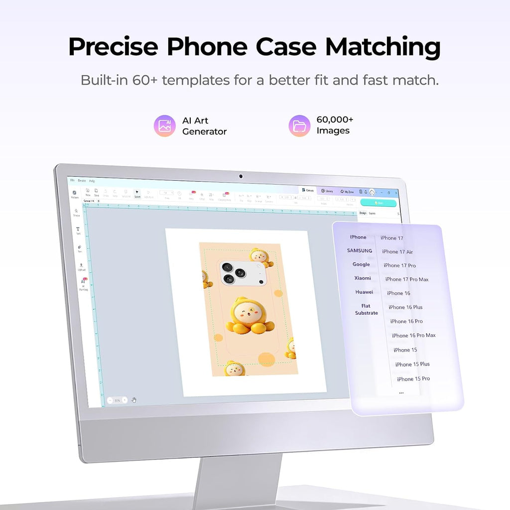 HTVRONT Phone Case Heat Press Machine Compatible with Android - H17 Phone Case Heat Press with 3D Vacuum Heat, Precise Temperature Sublimation Phone Case Press Machine for Badges, Coasters, etc