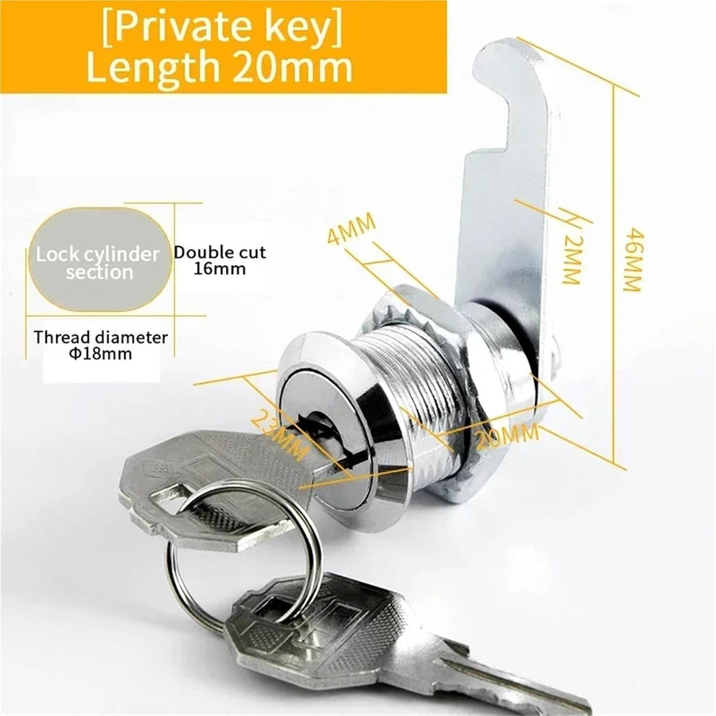 5/20 Sets Drawer Lock with Keys Furniture Hardware Cam Lock for Mailbox 16MM/20MM/25MM/30MM fechadura(Brown,20 Sets)