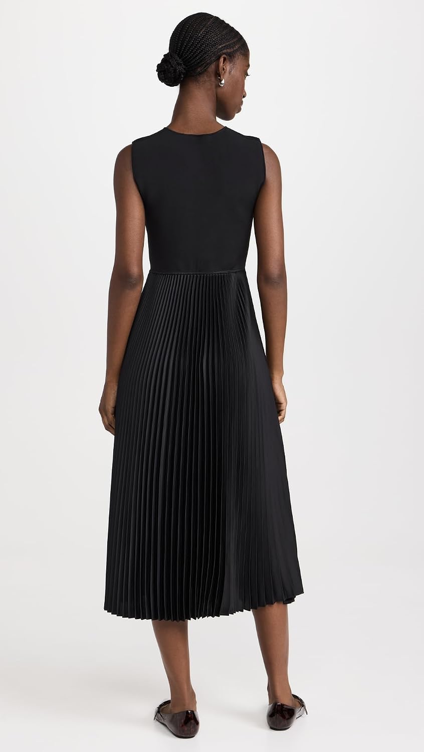 Theory Women's Crew Sleeveless Pleated Dress