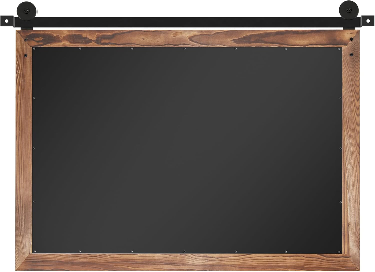 COGOOD Farmhouse Barn Door Mirror - 41' x 26' Rustic Wood Framed Wall Mirror for Bathroom, Living Room, Bedroom Wall Decor (Brown)