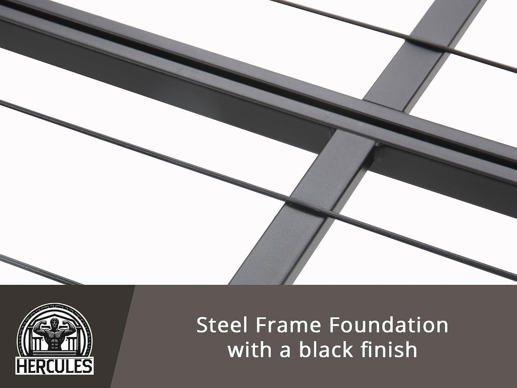Hercules Folding Metal Bed Frame, 14 Inch Platform Mattress Foundation, King