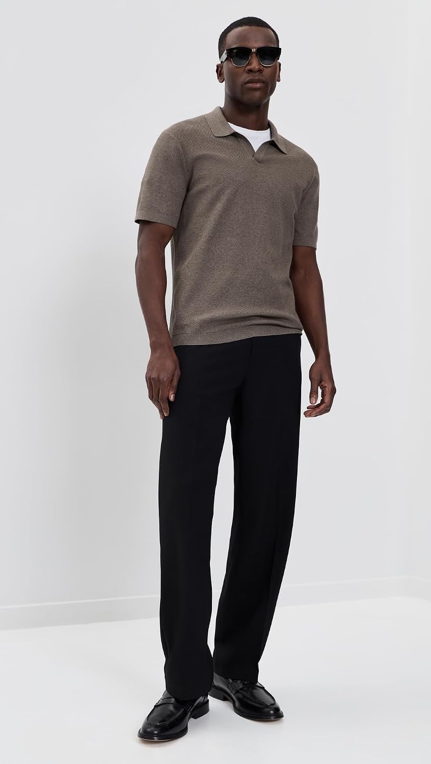 Theory Men's Brenan Johnny Collar Polo in Fine Bilen