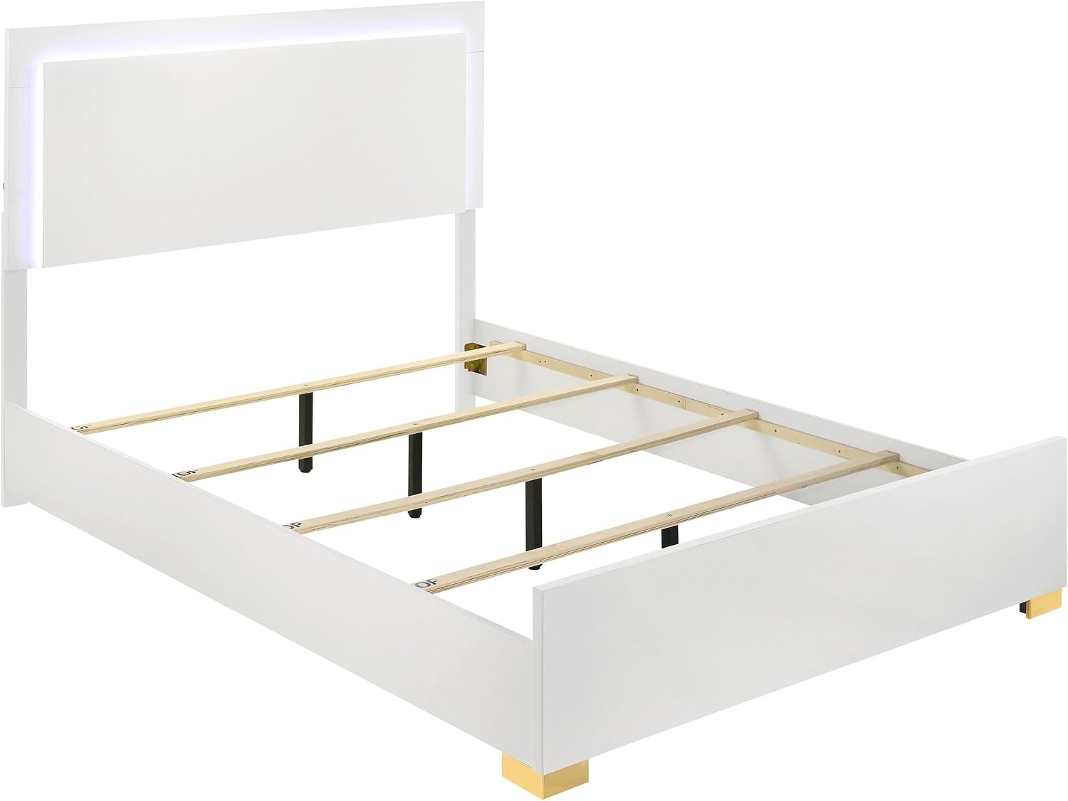 Coaster Home Furnishings Marceline Contemporary 5-Piece Bedroom Set Queen Size LED Panel Bed Frame 51-inch Headboard White 222931Q-S5