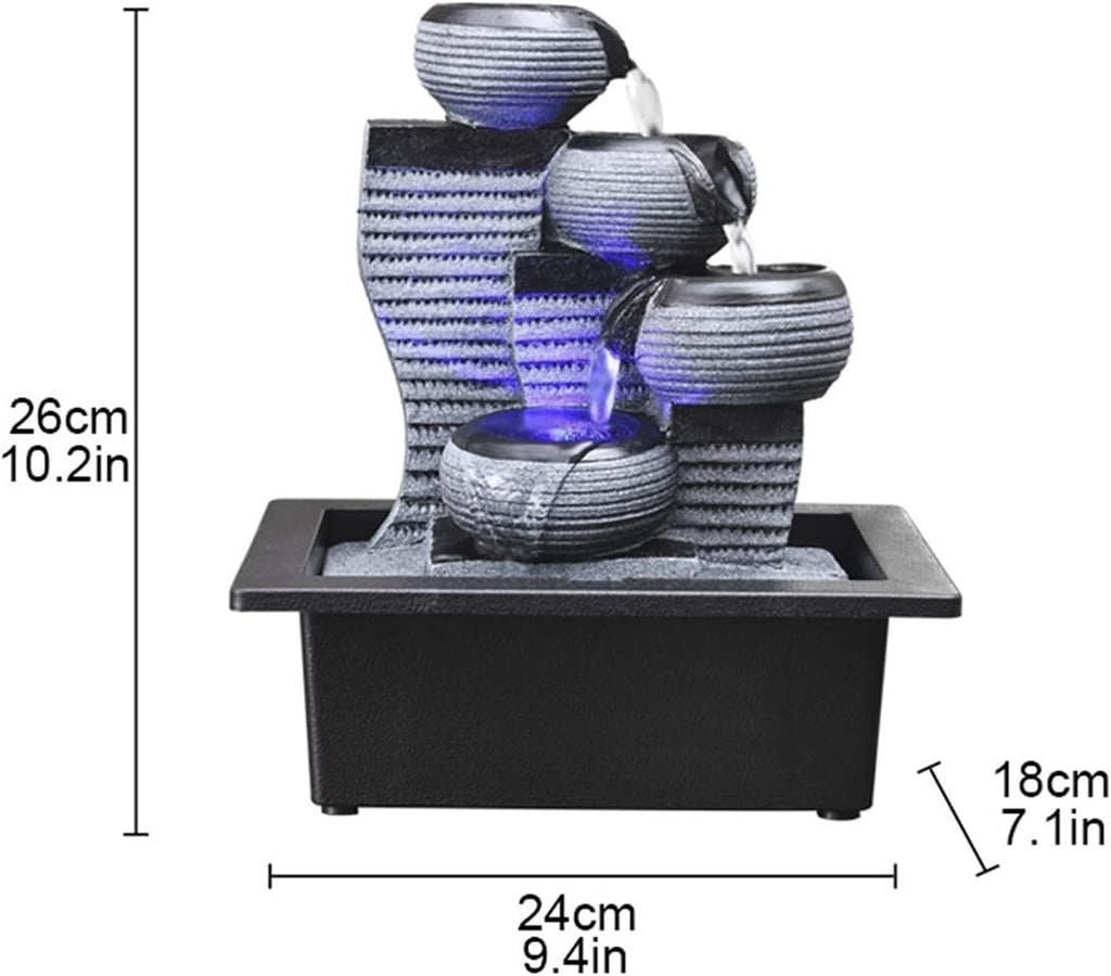 Indoor Water Fountain Tabletop Fountains Stacking Creative Modeling Indoor Running Water Desktop Fountain Decoration Feng Shui Ball Simple Office Decorations Meditation Fountain