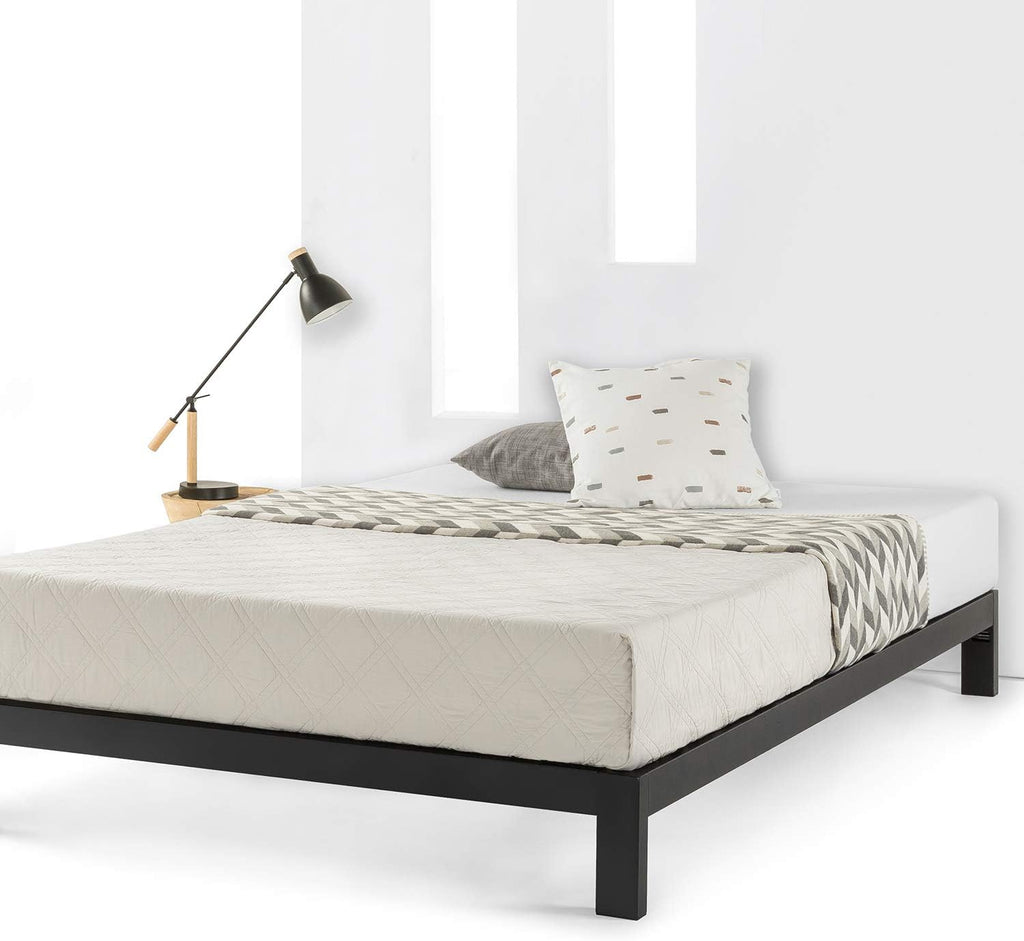Mellow 10 inch Heavy Duty Metal Platform Bed/Wooden Slat Support/Mattress Foundation(No Box Spring Needed), Full, Black