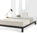 Mellow 10 inch Heavy Duty Metal Platform Bed/Wooden Slat Support/Mattress Foundation(No Box Spring Needed), Full, Black