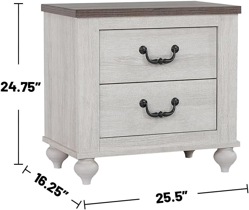 Coaster Home Furnishings Stillwood Farmhouse 5-Piece Bedroom Set Queen Size Sleigh Bed Frame 55-inch Headboard Vintage Linen 223281Q-S5