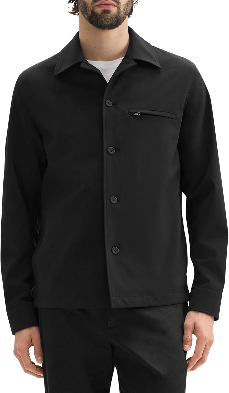 Theory Mens Overshirt WP in Precision Ponte Black X-Small