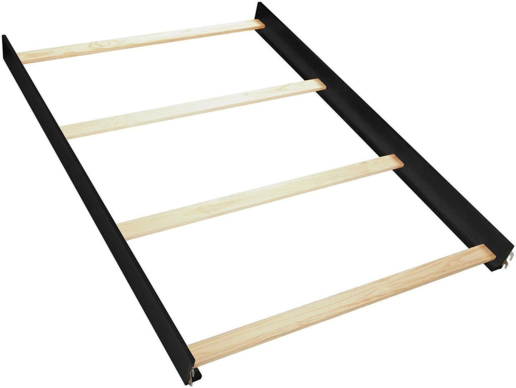 CC KITS Universal Wooden Bed Rails for Twin & Full-Size Beds – Includes Hook-On & Bolt-On Brackets with Support Slats – Solid Wood Construction – Replacement Bed Frame Rail (Black, Full Size)