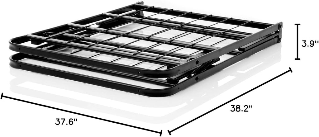 STRUCTURES Foldable Bed Base - Platform Bed Frame and Box Spring in One - Strong and Sturdy Support - Quiet Noise Free - Quick, Easy Setup - Twin