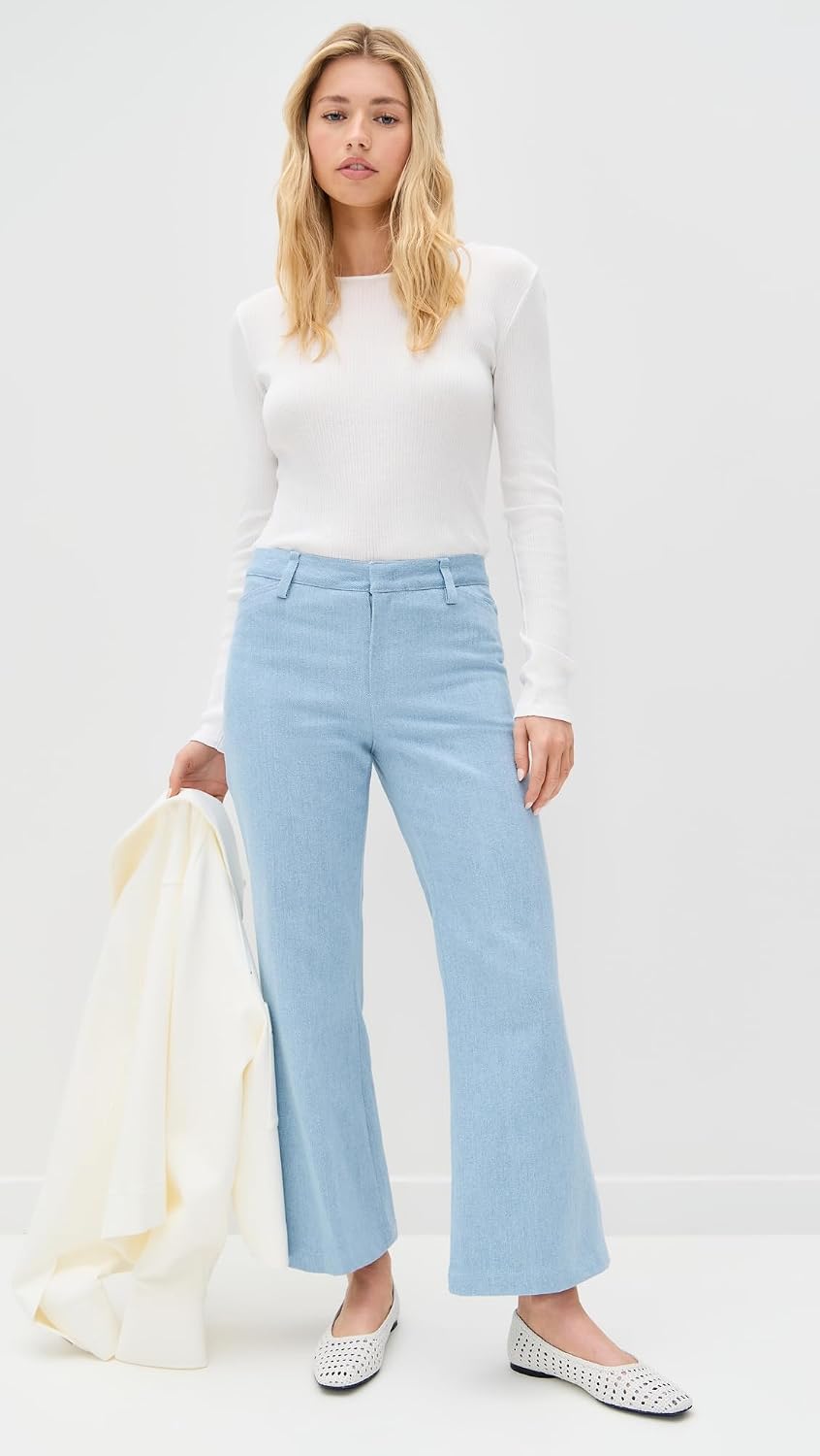 Vince Women's Mid Rise Cropped Flare Twill Pants