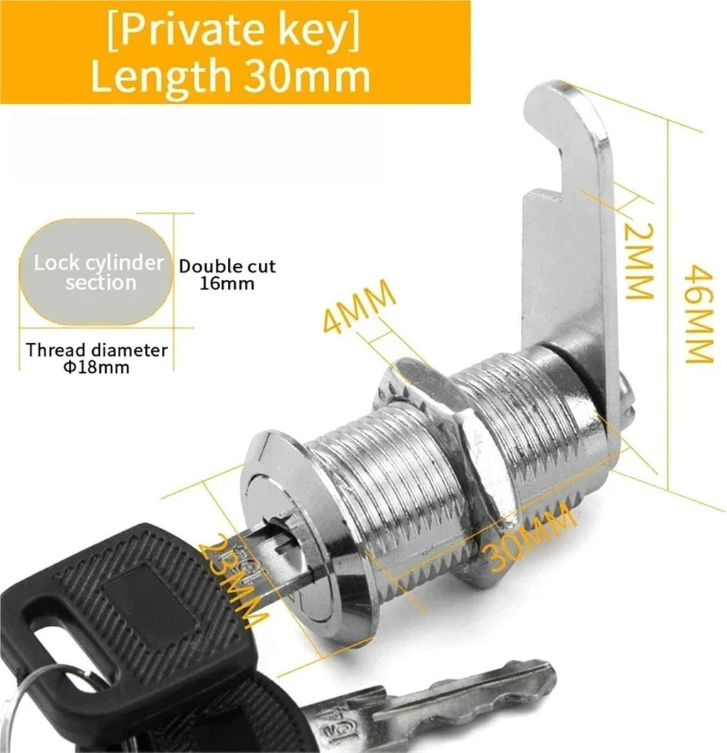 5/20 Sets Drawer Lock with Keys Furniture Hardware Cam Lock for Mailbox 16MM/20MM/25MM/30MM(Beige,20 Sets)