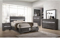 Matrix Traditional Style Queen 5 PC Storage Bedroom Set in Gray Made with Wood