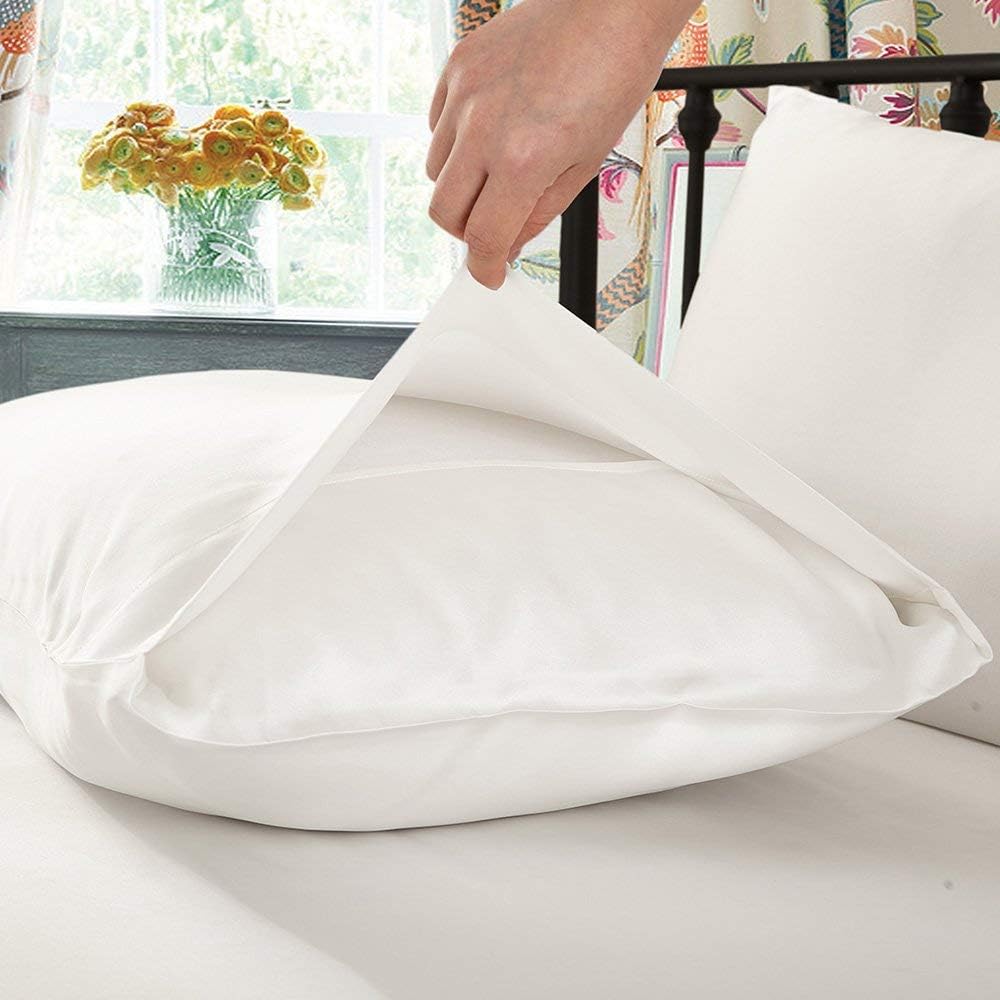 LILYSILK 2pc Silk Pillowcase Set Standard Luxury Both Sides Real 19 Momme Mulberry Charmeuse Ivory King