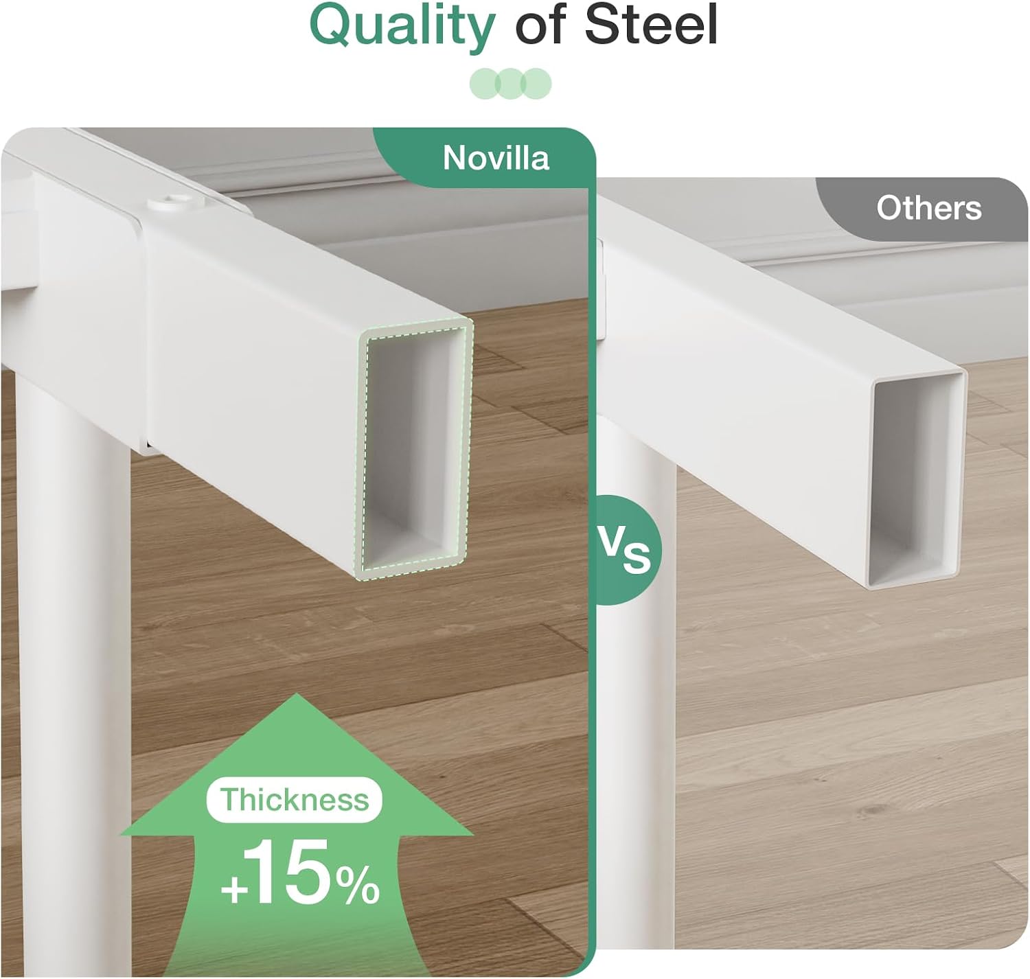 Novilla King Size Bed Frame with Headboard and Footboard, 14 Inch Metal Platform Bed Frame with Under Bed Storage, No Box Spring Needed, Strong Metal Slats Support, White