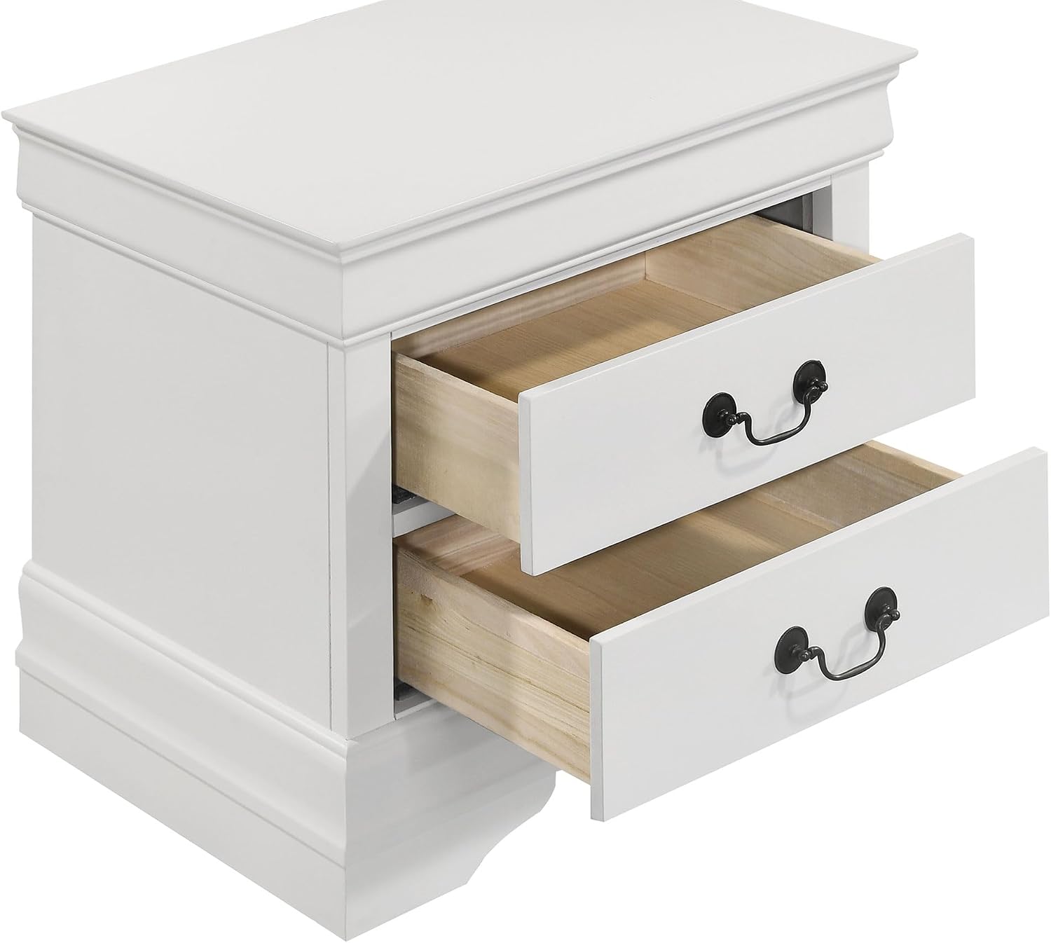 Coaster Home Furnishings Louis Philippe Traditional 5-Piece Bedroom Set Queen Size Sleigh Bed Frame 47-inch Headboard White 202441Q-S5