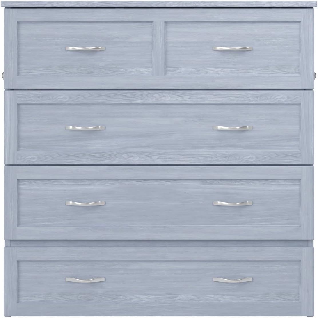 AFI, Northfield Murphy Bed Chest Twin XL with 6' Mattress, Storage Drawer & Built-in USB Charger, Driftwood