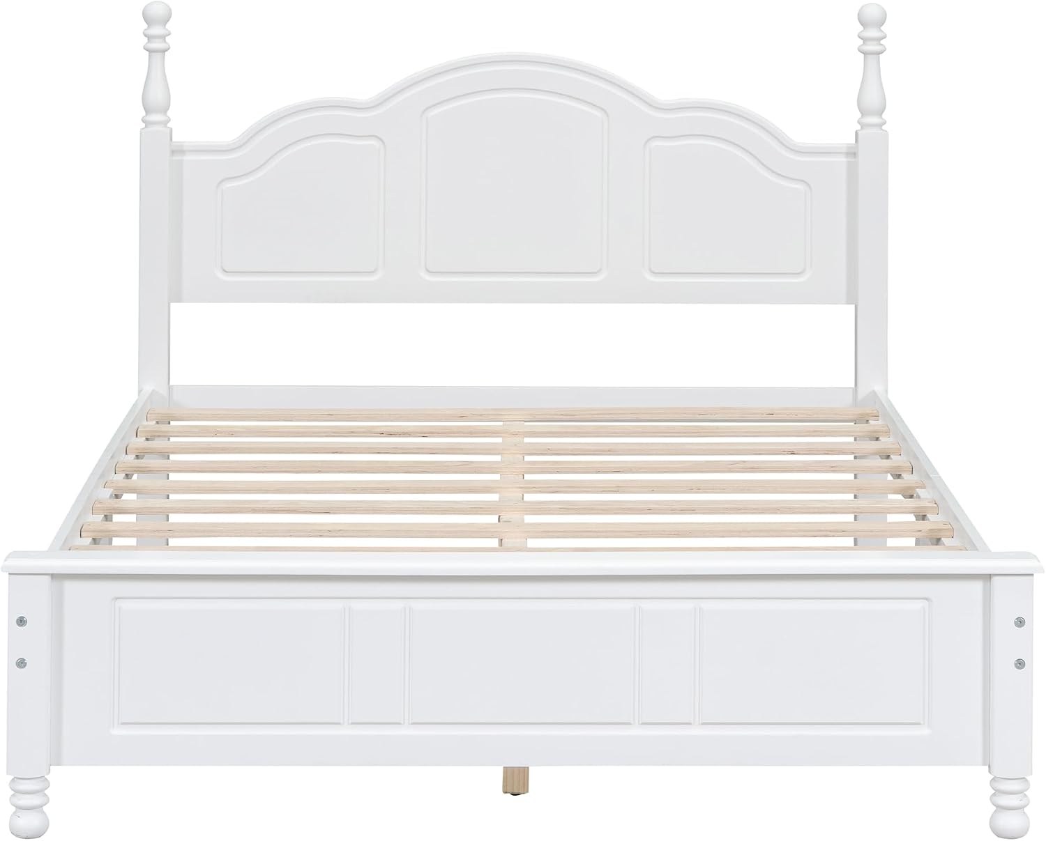 Merax 3 Pieces Modern Wood Bedroom Set with Full Size Platform Bed, 2 Nightstands with Drawers White