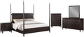 Coaster Home Furnishings Emberlyn Mid-Century Modern 5-Piece Bedroom Set Queen Size Four-Poster Bed Frame 84-inch Headboard Brown 223061Q-S5