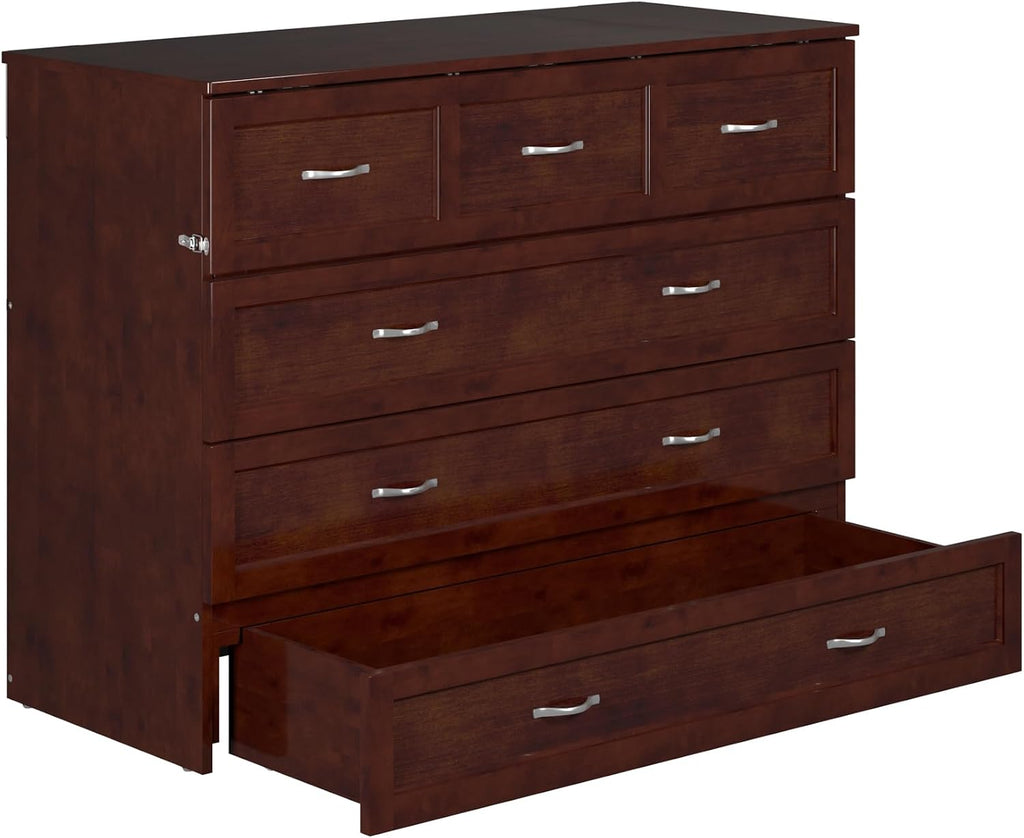 AFI Deerfield Murphy Bed Chest Full, Walnut