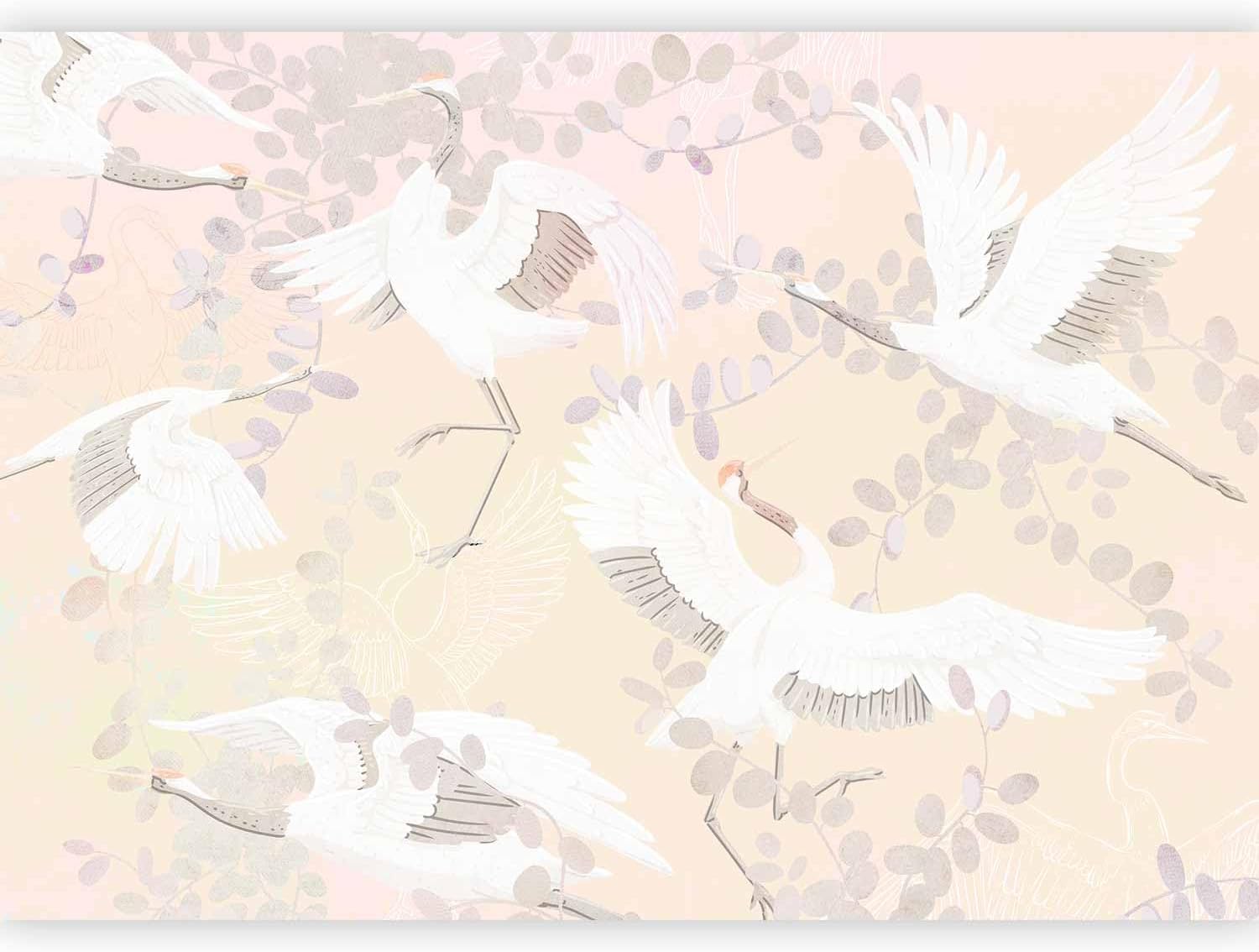 artgeist Premium Wall Mural Nature 157x110 in - Non-Woven Wallpaper Fleece Wall Decor Photo Print Picture Image Design Home Mural Crane Birds Landscape g-C-10094-a-a