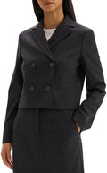 Theory Womens Short Flannel Jacket, 4, Black