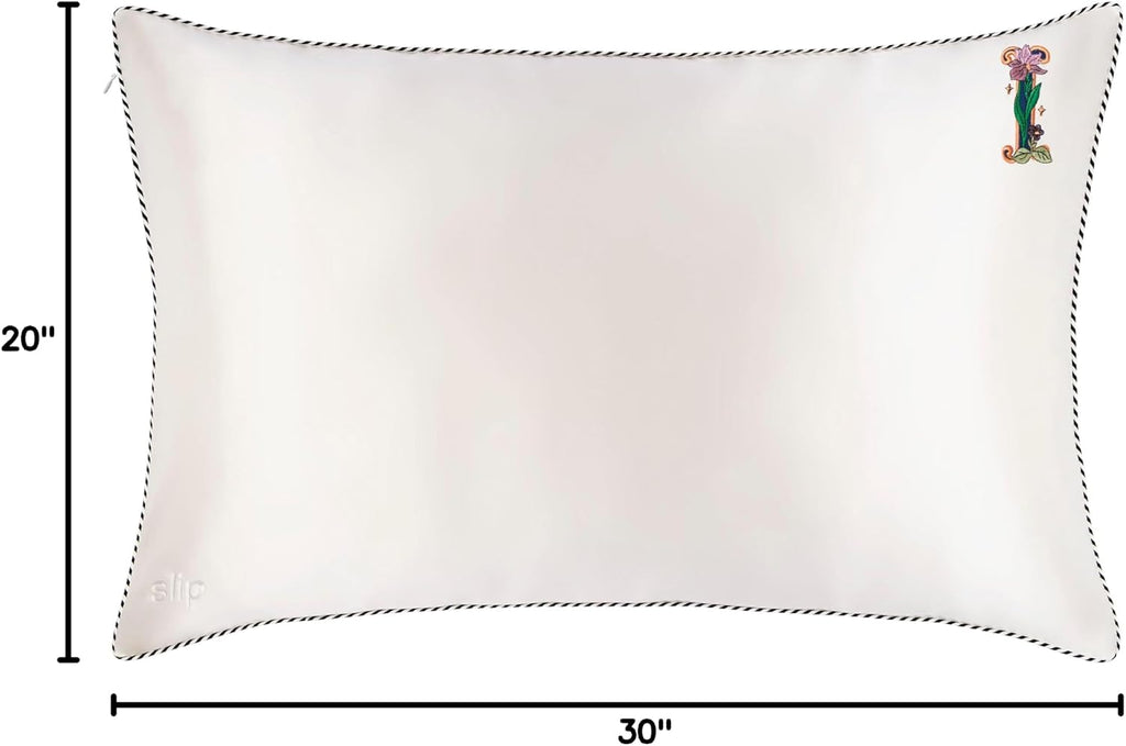 slip The Original Queen Pure Silk Pillow Case - 100% Pure 22 Momme Mulberry Silk - Queen Standard Size - Anti-Aging, Anti-BedHead, Anti-Sleep Crease, Initial Collection: Letter I (20' x 30')