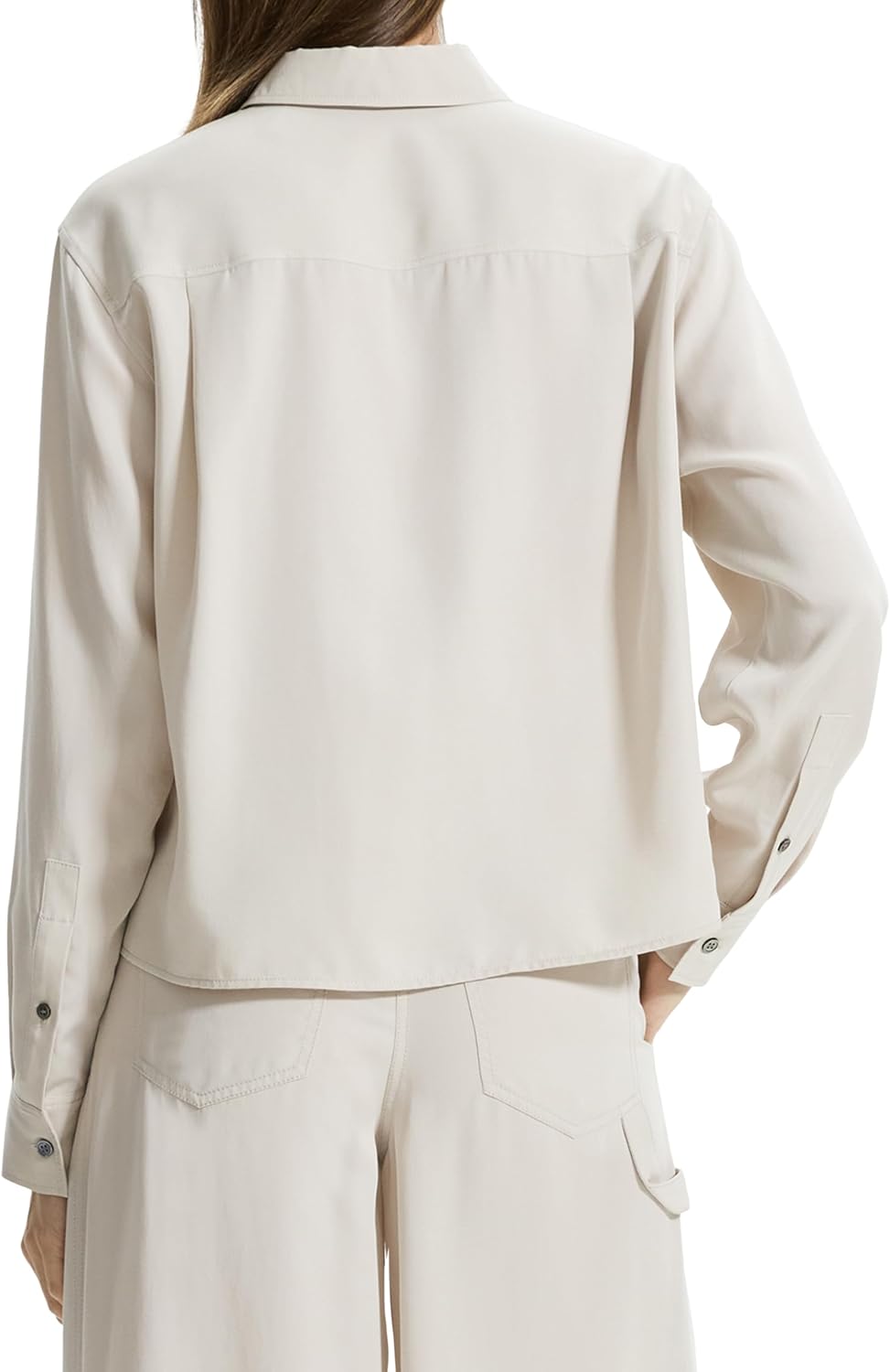 Theory Women's Long Sleeve Boxy Pocket Shirt