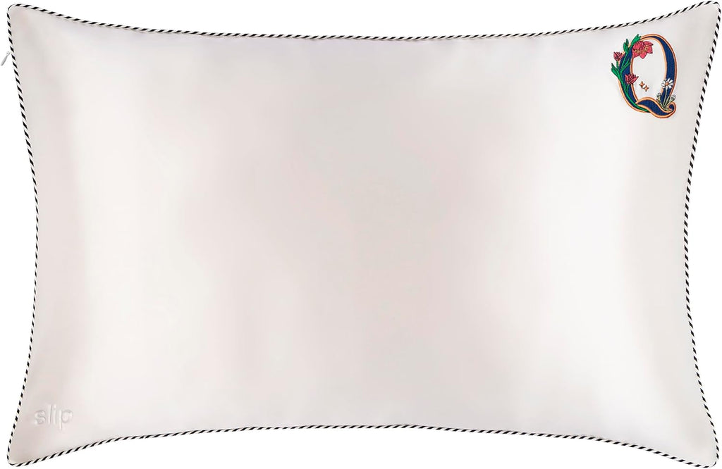 slip The Original Queen Pure Silk Pillow Case - 100% Pure 22 Momme Mulberry Silk - Queen Standard Size - Anti-Aging, Anti-BedHead, Anti-Sleep Crease, Initial Collection: Letter Q (20' x 30')