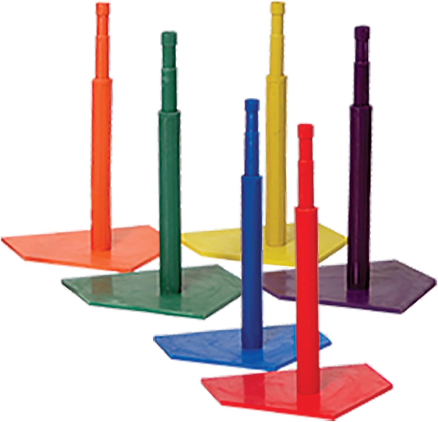 Champion Sports Deluxe Batting Tee – Adjustable Rubber Baseball & Softball Tee on Home Plate, Multiple Styles
