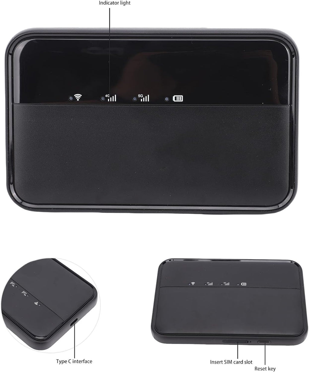 5G Mobile Hotspot, WiFi 6 2.4GHz 5.8GHz Dual Band Portable Router with Sim Card Slot, 16 Devices Share, 10000mAh Large Battery, Pocket Hotspot for Travel