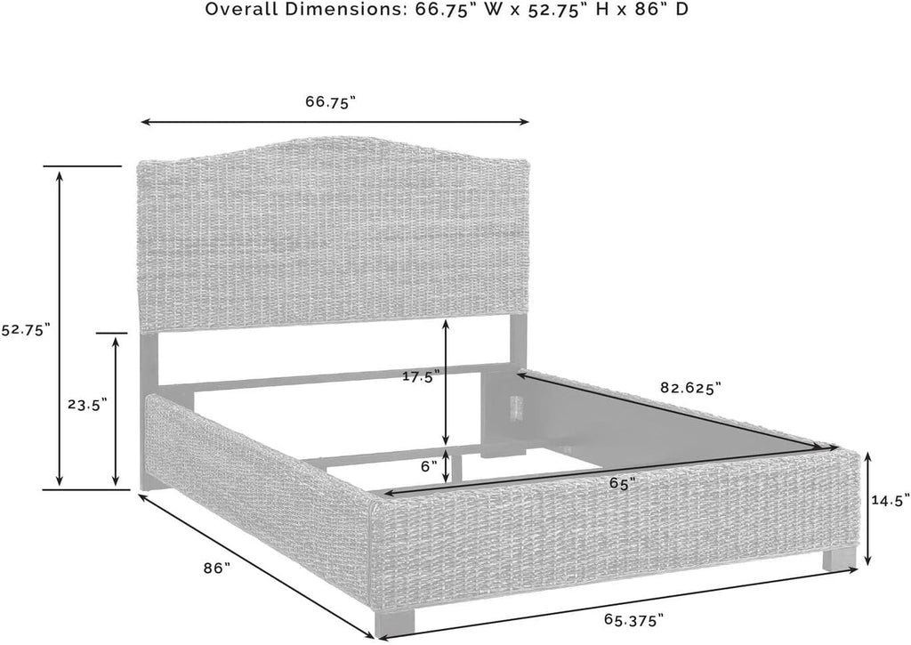 HomeStock Lakeside Living Bed Set, Queen Size, Natural, Steel, Wood Finish Banana Leaf - 86' L x 66.75' W x 52.75' H