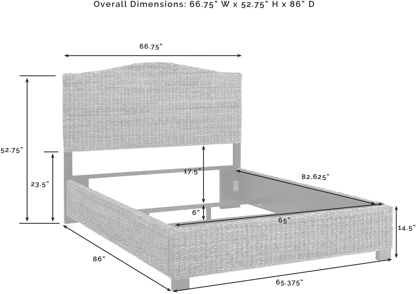 HomeStock Lakeside Living Bed Set, Queen Size, Natural, Steel, Wood Finish Banana Leaf - 86' L x 66.75' W x 52.75' H