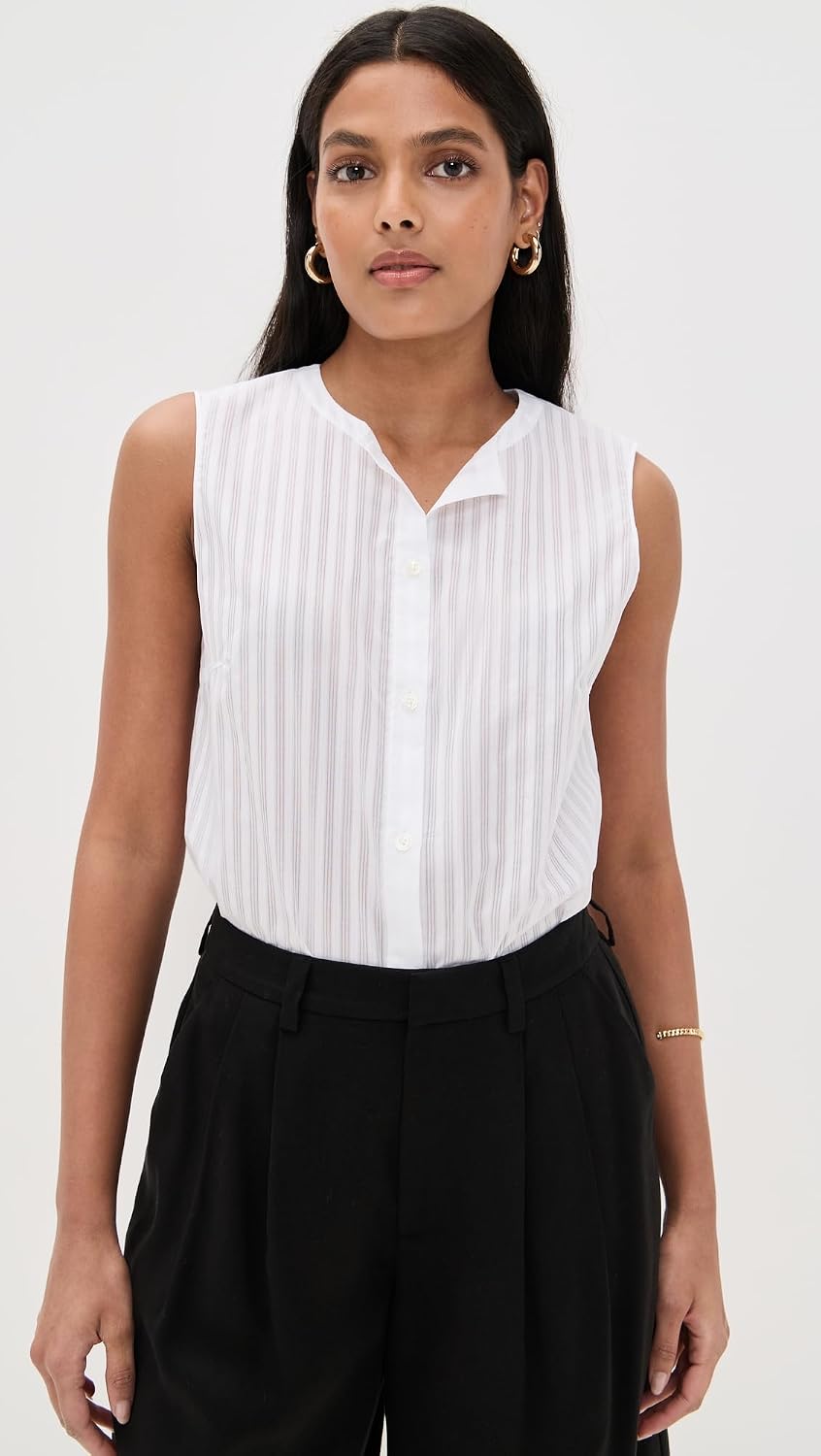 Theory Women's Sleeveless Button Down Shell