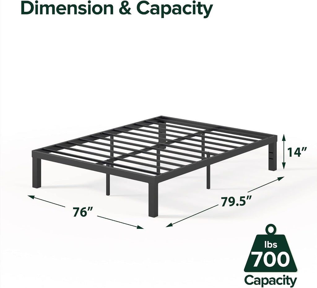 Zinus Luis 14 Inch QuickLock Metal Platform Bed Frame, Mattress Foundation with Steel Slat Support, No Box Spring Needed, Easy Assembly, King