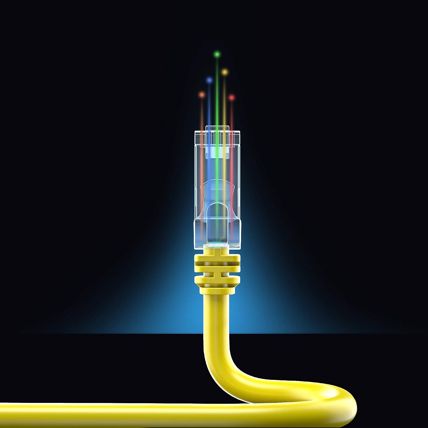Maximm Cat 6 Ethernet Cable - 12 ft (50-Pack) - High-Speed LAN, Internet, Patch, and Network Cable - UTP, 10Gbps, 550MHz Ethernet Cord - Yellow