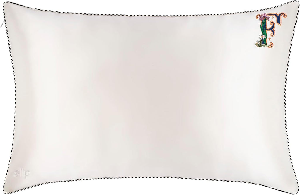 slip The Original Queen Pure Silk Pillow Case - 100% Pure 22 Momme Mulberry Silk - Queen Standard Size - Anti-Aging, Anti-BedHead, Anti-Sleep Crease, Initial Collection: Letter F (20' x 30')