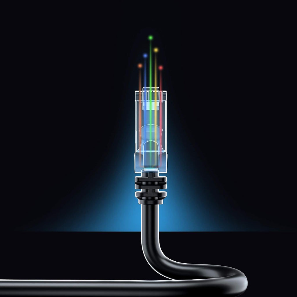 Maximm Cat 6 Ethernet Cable - 15 ft (50-Pack) - High-Speed LAN, Internet, Patch, and Network Cable - UTP, 10Gbps, 550MHz Ethernet Cord - Black