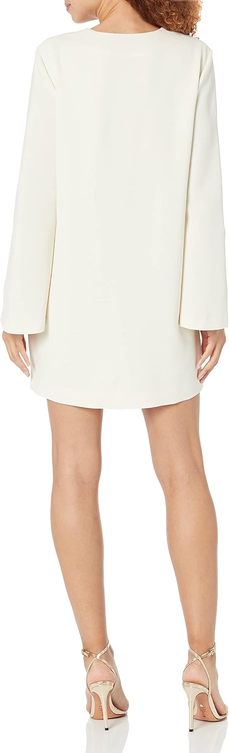 Theory Women's Split Neck Crepe Mini Dress