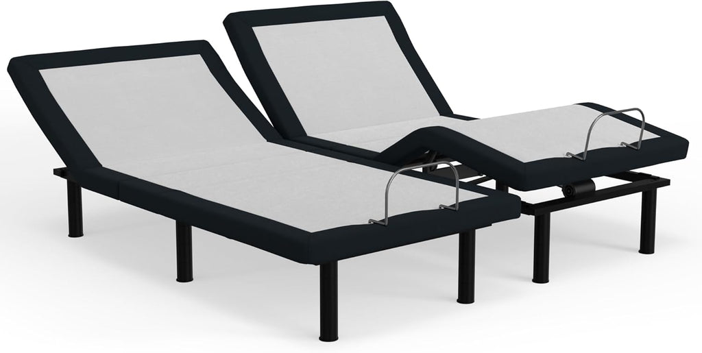 Blissful Nights e3 Split King Adjustable Bed Base Frame with Wireless Remote, Head and Foot Incline with Both Left and Right Sides, Easy Assembly, and 10 Year Warranty