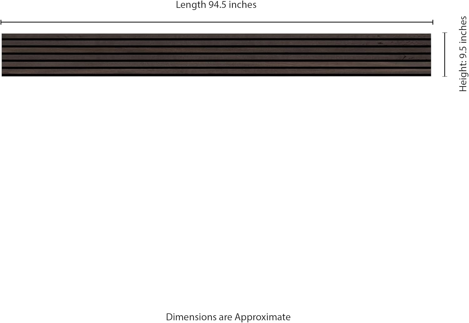 MSI Acoustic Wood Slat Wall Panels for Interior Decor, 3D Fluted Sound Absorbing Wood Paneling for Accent Wall Ceiling Kitchen Living Room Bedroom, Eco-Friendly MDF - 9.5 in. x 94.5 in. - Umber