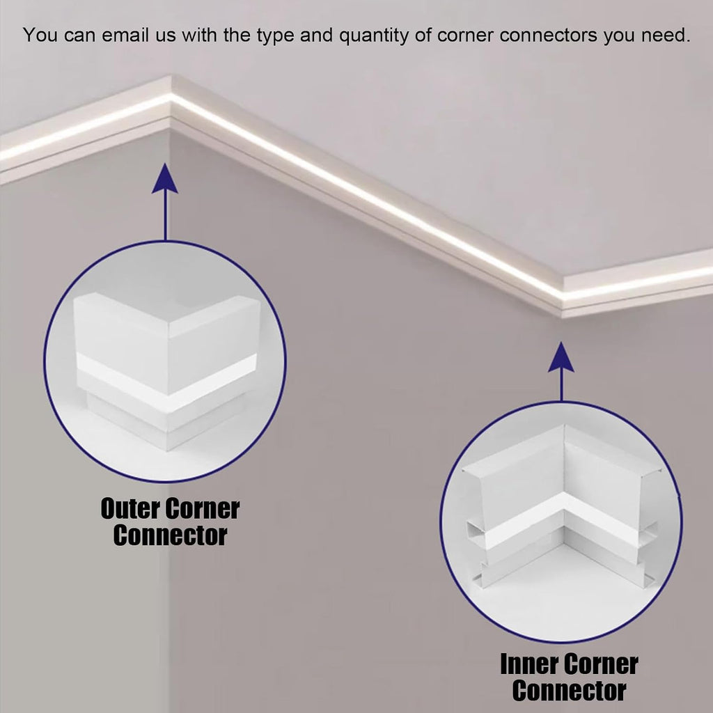LED Light Channel Rectangular Skirting, Ceiling Wall Decoration Lighting Crown Moulding, 4.7' Width, 39.3ft LED Lighting Trim - Modern Home Decor Accent for Indoor Spaces