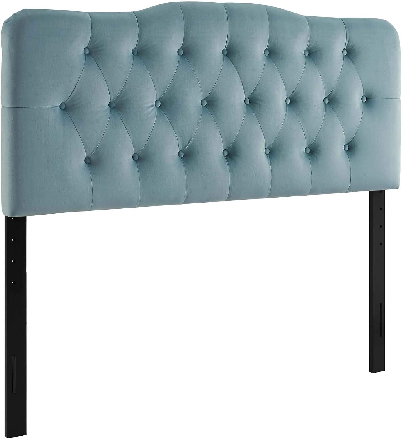 Modway Annabel Diamond Tufted Performance Velvet Queen Headboard in Light Blue