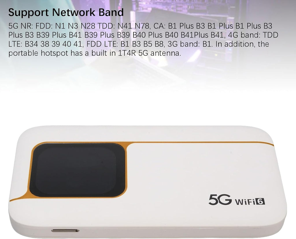 XUMIUZIY 5G WiFi 6 Mobile Hotspot, Portable 5G Cellular Router with Sim Card Slot, 2.77Gbps NR Rate, 16 Connected Devices, 7100mAh Battery, Portable WiFi Device for Travel