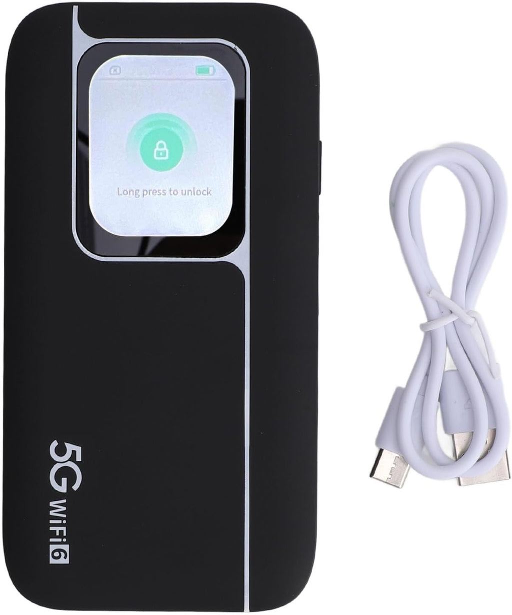 Drfeify 5G High Speed WiFi Mobile Hotspot Router for Travel Portable Hotspot with 2.01 Inch Screen - Fast Connection for Gaming and Streaming - Supports Up to 16 Devices