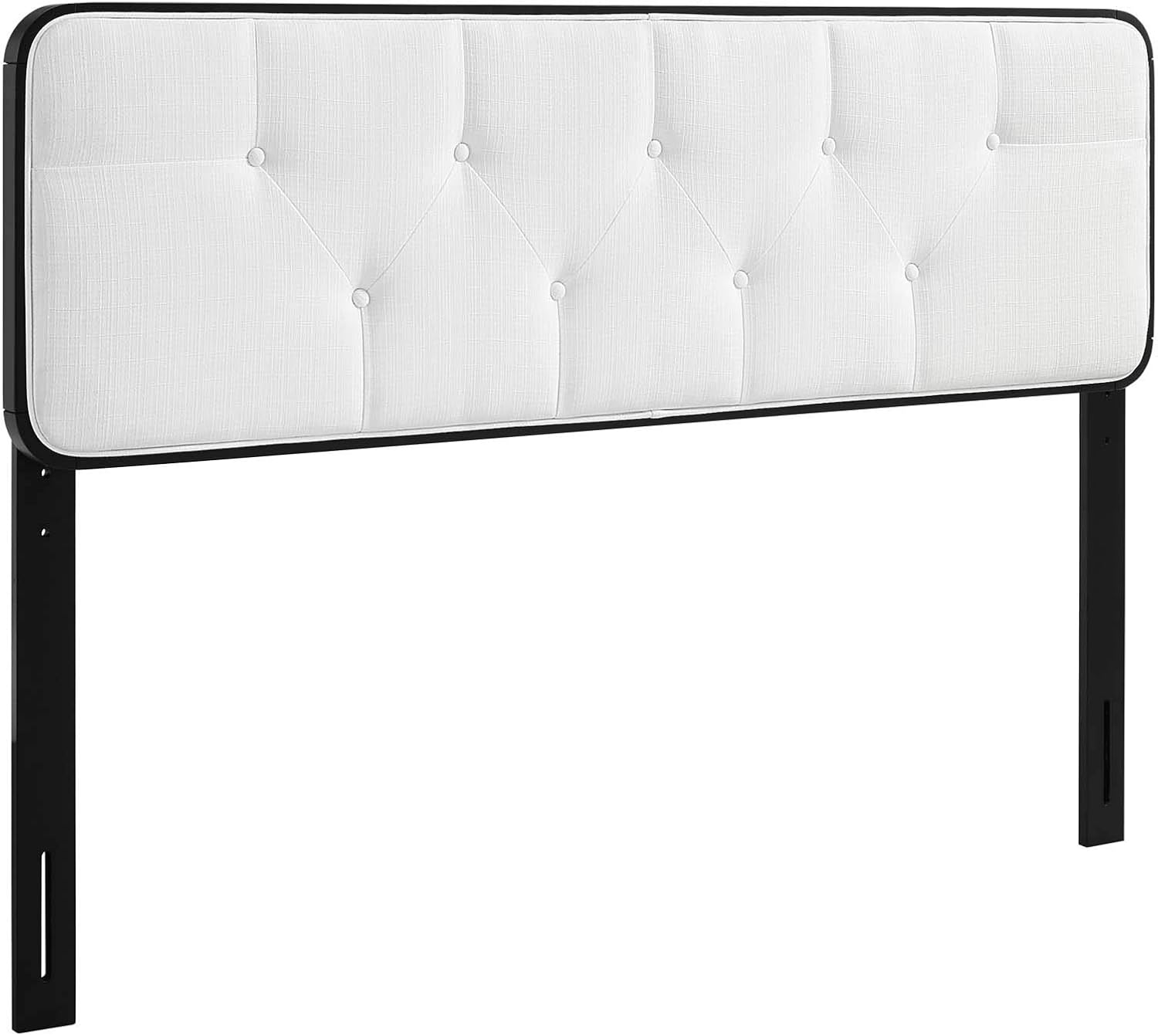 Modway MOD-6233-BLK-WHI Collins Tufted Full Fabric and Wood Headboard, Black White